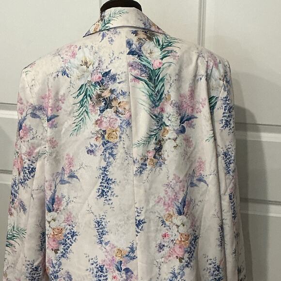 Asos Women’s Floral Pink Purple Women's Dad Oversized Blazer Jacket Size 12 - Picture 8 of 11